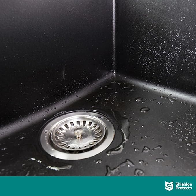 Shieldon Sink Care Kit – Cleaner & Nano Sealer for Granite Composite, Ceramic & Natural Stone Sinks – Restores Shine, Repels Stains, Grease & Hard Water – 2 Sponges & Microfiber Cloth