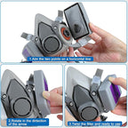 Respirator Mask with 7093 Filters - Half Face Gas Mask, for Chemicals, Dust, Smoke, Asbestos, Silica Particulates, Welding, Grinding, Sanding, Mold, Construction, Polishing Spray (5 in 1)