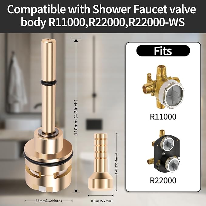 RP71718 3-Function Non-Shared Diverter Cartridge Compatible With RP71718 Replacement Part Set,Three Separate And Three Off Positions.Brass Construction
