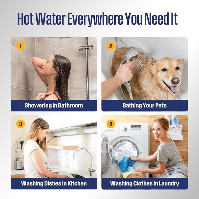 Westinghouse Natural Gas Tankless Water Heater Indoor Installation Max 5.1 GPM 120,000 BTU, WIFI Enable Temp Self Modulating Non Condensing High Efficiency for House or Commercial, APOLO Performance