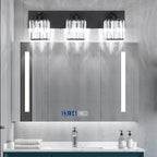 Aipsun Black Vanity Light Bathroom Lighting Fixtures 3 Light Crystal Modern Bathroom Vanity Light (Exclude Bulb)