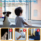 Window Locks, 6 Sets Window Locks Security with Key, Adjustable Aluminum Sliding Window Security Safety Locks Child Proof Security Lock Stoppers for Vertical & Horizontal Sliding Window