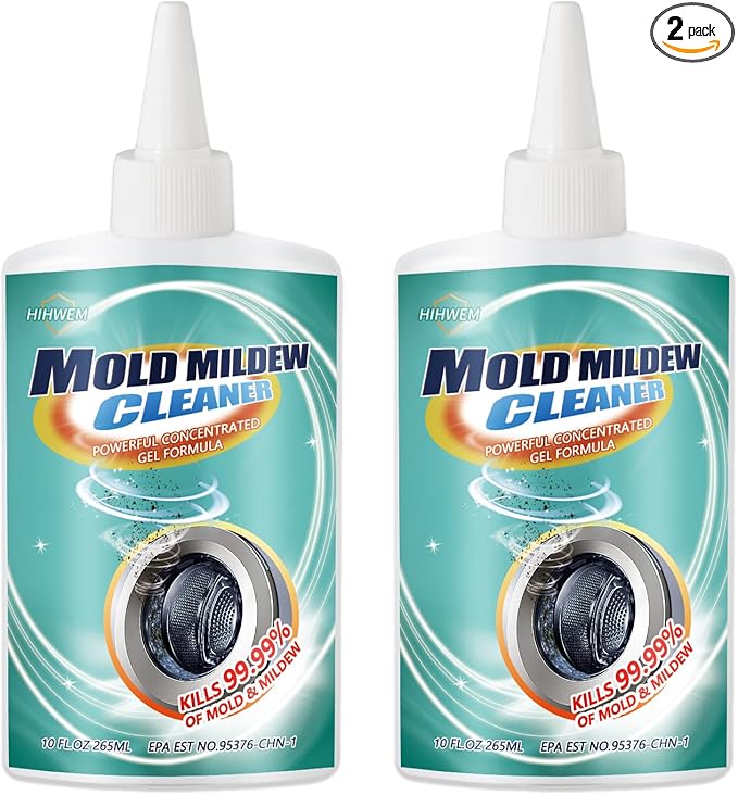 Mold Remover Gel,Household Mold Cleaner for Washing Machine,Refrigerator Strips,Grout Cleaner Best for Home Sink,Kitchen,Showers(2-Pack)