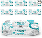 6 Pack Surface Cleaning Wipes Bleach Free, All-Purpose Cleaner for Bathroom, Kitchen, Office, 72 Count Soft Flow, Fresh Scent, Lint Free & Durable