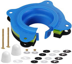 Toilet Flange Repair Kit, Universal Toilet Seal Parts for Wax Seal, Rubber Gasket Ring, Wax-Free Toilet Bowl Replacement kit Include Premium Nuts, Washers, 3.26Inch Bolts, Bolt Caps