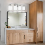 Bathroom Vanity Light, 4-Light Nickel Modern Bathroom Light Fixtures with Milky White Glass Shade, Wall Lights,Bath Vintage Wall Mounted Lamps for Mirror Bedroom Living Room Hallway Cabinet