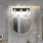 Aipsun Crystal Vanity Light Black Bathroom Vanity Lighting Fixtures 3 Lights Modern Vanity Light for Bathroom (Exclude Bulb)