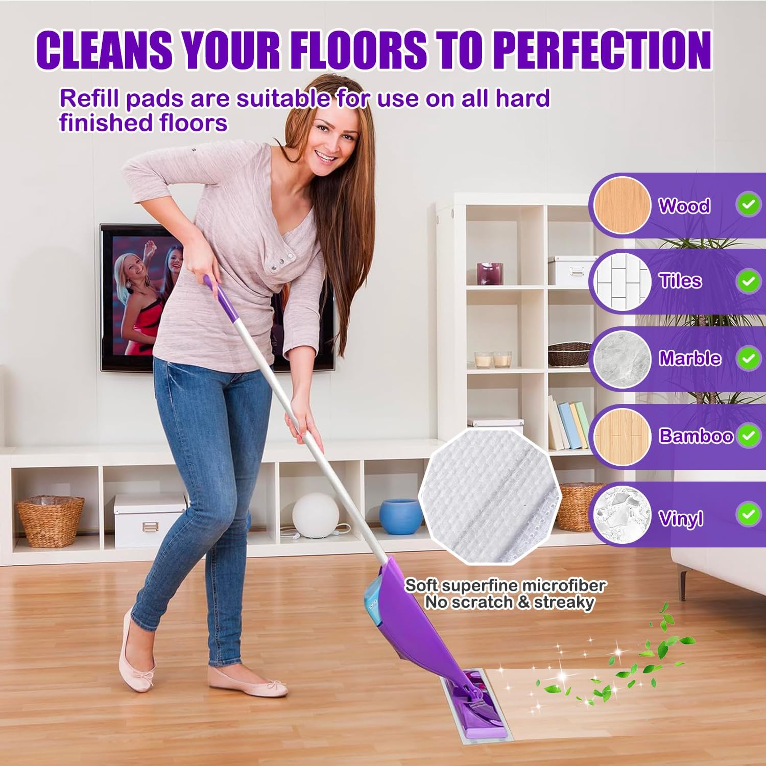 60 Pack Disposable Wetjet Pads Refills for Swiffer Wet Jet Mops, 4 Layers Thickened | Super Heavy-Duty Absorbent | Stickiness, Absorbent for Household Cleaning & Suit All Multi-Surface.
