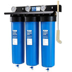 HQUA WF3-01 3-Stage Whole House Water Filtration System, Reduces Heavy Metals (Lead, Mercury, Copper, Nickel, Chromium), Chloramine, Sediment, Odor, and VOC’s