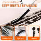 12PCS Window Screen Cleaner - Large Brush Face Mesh Screen Cleaning Brush, Detachable Window Cleaner Tool with Wet and Dry Dual Use + 9 Groove Brushes with 2 Replacement Sponges