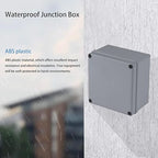 6 Pack Junction Box-4" x 4" x 3" IP65 ABS Plastic Dustproof Waterproof Electrical Box Project Junction Conduit Box for Electrical Outdoor Enclosure