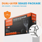 6 mil Disposable Nitrile Gloves, Heavy Duty Disposable Glove, Cooking Gloves, Latex Free, Powder Free (Black of 100, Small)