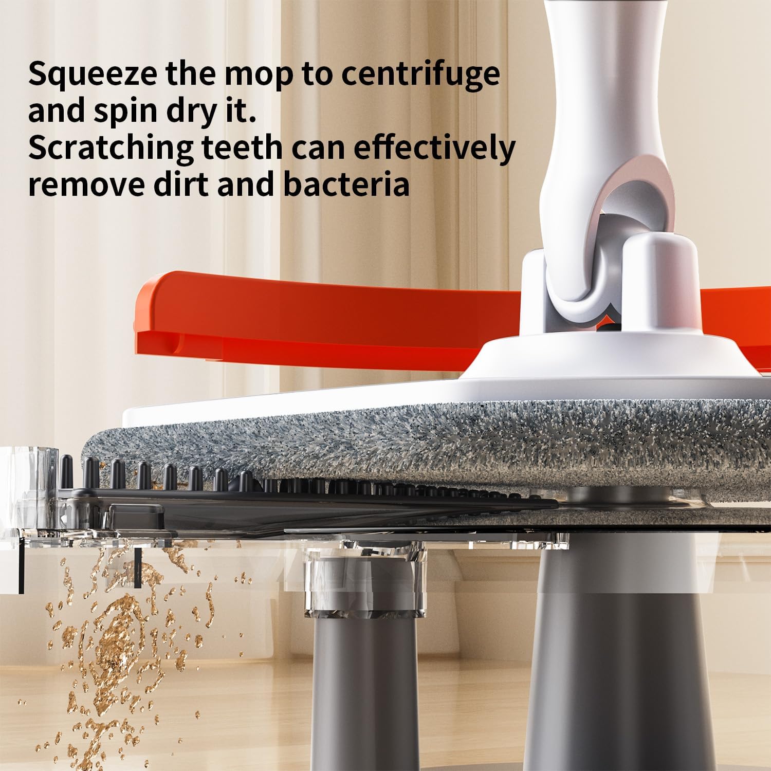 Spin Mop and Bucket Set with Separate Dirty and Clean Water,360° Spin Mop and Bucket System with Widening Foldable Handle,2 Replaceable Mop Pads,Square Mop for Floor Hardwood Tile Marble Wall Cleaning