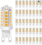 BUBO G9 LED Bulb 2700K Soft White 430 Lumens, 3W Equivalent 40W T4 G9 Halogen Replacement, 360°Beam Angle 120V Non-Dimmable No-Flicker G9 Light Bulbs for Crystal Chandelier Lighting, 40 Pack