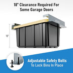 HANDT Overhead Garage Storage Rack, Connectable Heavy Duty Metal Ceiling Rails For Garage Storage Organization Shelving System, Hanging Racks For Tote Containers, Supports Up To 6 Bins, 4 Sets Gray