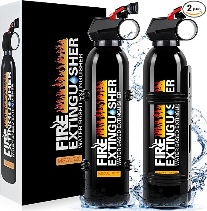 Fire Extinguisher for Home - Car Fire Extinguisher with Mount, Small A B C K Fire Extinguisher, Water-Based Fire Extinguishers for Car/House/Kitchen/Truck/Marine/Boat/Vehicle/utv/rv (2)