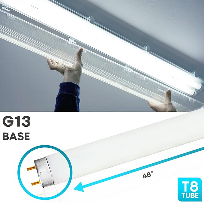 LUXRITE F32T8/865 32W 48 Inch T8 Fluorescent Tube Light Bulb, 6500K Daylight, 2800 Lumens, G13 Medium Bi-Pin Base, LR20735, 6-Pack