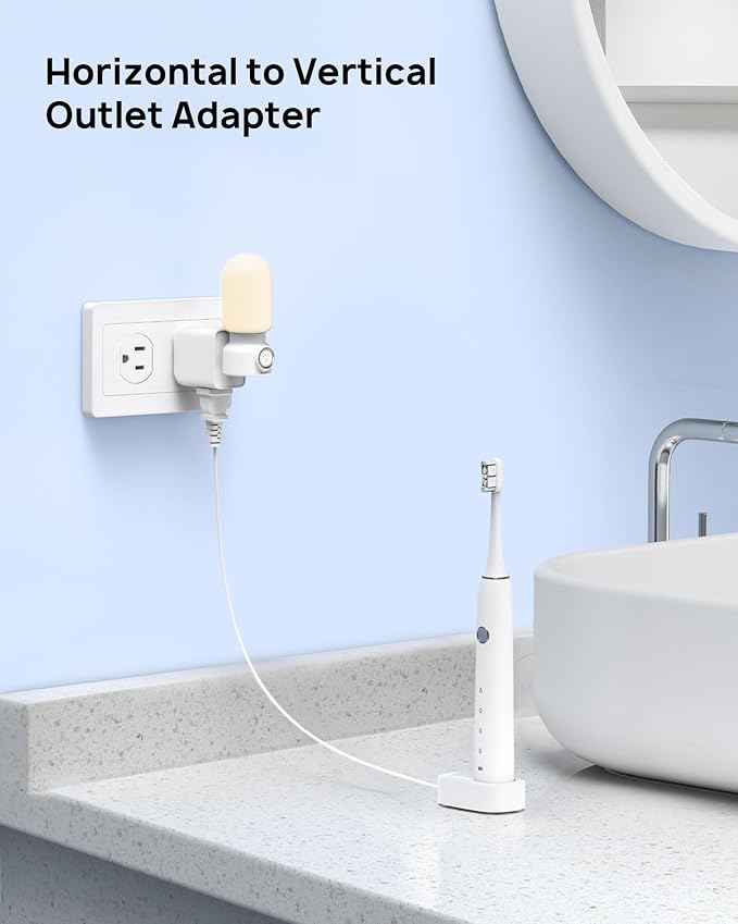 TROND Multi Plug Wall Outlet Extender - 2 Pack Electrical 3 Way Plug Extension Outlet Splitter Adapter, Small Multiple Wall Expander for Home Office Dorm Room Cruise Ship Travel Essentials, White