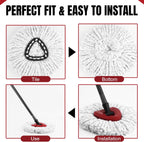 16Pcs Spin Mop Replacement Heads, White Large 360° Easy Wring Spin Mop 100% Microfiber Refill, Easy Cleaning Spin Mop Heads, Deep Clean, Machine Washable for Easy House Cleaning Floor Mopping