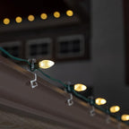 Holiday Lighting Outlet Faceted C7 Christmas Lights | Red LED Light Bulbs Holiday Decoration | Warm Christmas Decor for Indoor & Outdoor Use | 2 SMD LEDs in Each Light Bulb | Set of 25