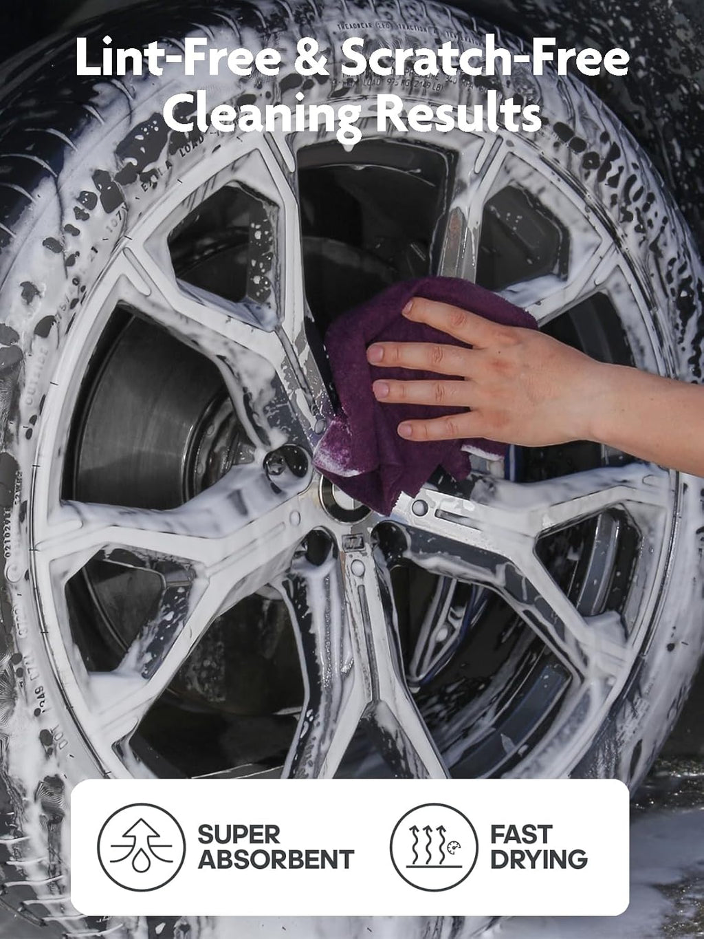 Fantasticlean Microfiber Cleaning Cloth Roll -90 Pack, Tear Away Microfiber Towels, 12" x 12", Reusable, Washable, Scratch Free, Ultra Absorbent for Car, Home Supplies, Shop (Deep Purple)