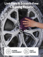 Fantasticlean Microfiber Cleaning Cloth Roll -90 Pack, Tear Away Microfiber Towels, 12" x 12", Reusable, Washable, Scratch Free, Ultra Absorbent for Car, Home Supplies, Shop (Deep Purple)