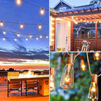 Abeja 10 Pack Replacement Bulbs for Outdoor String Lights, ST40 Clear Edison Light Bulbs,7 Watt- E17 Screw Base for Replacement Bulbs for Outdoor String Lights, Warm White