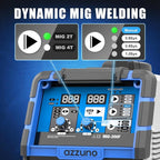 AZZUNO 200A MIG Welder,110V/220V Dual Voltage multiprocess welder,Gas Gasless MIG Welding Machine,4 in 1 Flux MIG/Solid Wire/Lift TIG/Stick ARC Welder (Grey)