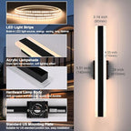 TODOLUZ 2-Pack 24-Inch LED Outdoor Wall Light Fixture, IP65 Waterproof 17W Exterior Linear Wall Mount Lighting, 5 Color Temperature Mode (3000K/3500K/4500K/5000K/6000K)