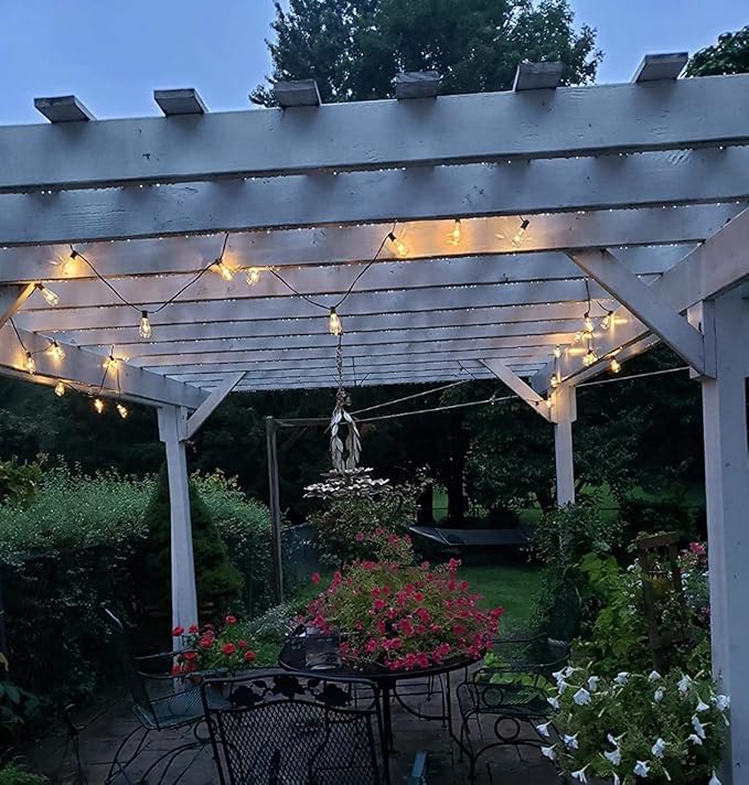 10 Pack Replacement Light Bulbs Outdoor, 7W ST40 Clear Edison Replacement Bulbs for Outdoor String Lights, E17 Intermediate Screw Base C9 Vintage Christmas Bulbs, Warm White