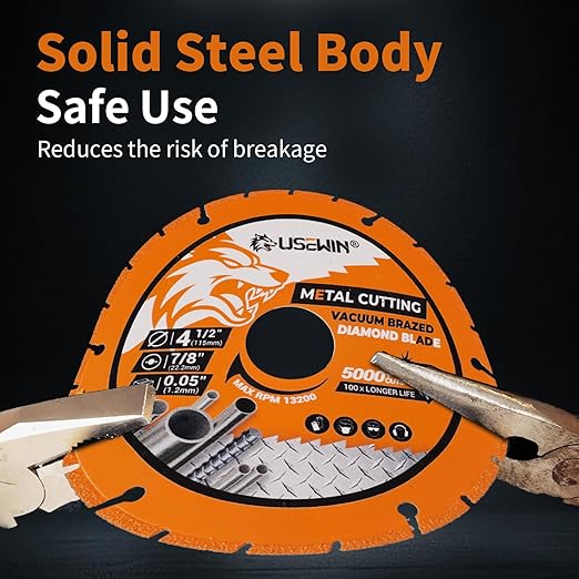 2 Pack Cut Off Wheels 4 1/2 Inch with 7/8" Arbor, Angle Grinder Cutting Disc, Diamond Cutting Wheel with 5000+ Cuts on INOX, Rebar, Angle Iron and Steel