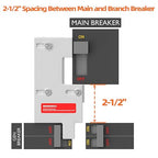 Generator Interlock Kit Compatible with GE General Electeric 150 or 200 Amp Panels 2-1/2 Inch Spacing Between Main and Branch Breaker