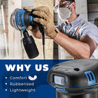 Dong Cheng 5-Inch Random Orbital Sander 3 Amp 12000OPM, 6 Variable Speeds, with 10pcs Sandpaper & Detachable Dust Bag, Sanding for Woodworking, Refinish Furniture & Remove Varnish