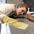 Maxcheck 100 Pcs Sticky Tack Cloth Woodworking Painters Wax and Silicone Free Tack Cloths for Removing Dust Rags Automotive Painting for Automotive, 18 x 36'' (Yellow)