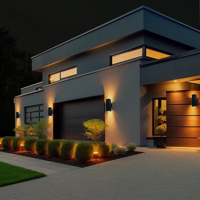 2 Pack Up Down Outdoor Wall Lights, Patio Wall Light Fixture, Oil Rubbed Bronze Porch Lights Outside Wall, Anti Rust Waterproof Outdoor Wall Sconce for Garage, Balcony, Backyard - ETL