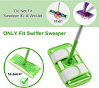 Reusable Mop Pads for Swiffer Sweeper Mops Microfiber Mop Floor Pad Refills Compatible with Sweeper Washable Mop Head Pads Replacements for Multi Surface Dry & Wet Floor Cleaning, 2 Pack