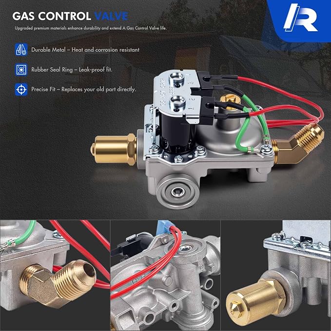 92078 RV Water Heater Gas Control Valve Compatible with Dometic Atwood 6 Gallon Water Heater G6A-8E G6A-6E G6A-4E GC6AA-10E | Solenoid Gas Valve Replaces# 93844, 93870
