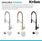 KRAUS Oletto Touchless Sensor Commercial Pull-Down Single Handle Kitchen Faucet with QuickDock Top Mount Assembly in Spot Free Antique Champagne Bronze, KSF-2631SFACB