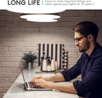 LUXRITE A19 LED Light Bulb 60W Equivalent, 4000K Cool White Dimmable, 800 Lumens, Standard LED Bulb 9W, E26 Base, Energy Star, Enclosed Fixture Rated, Perfect for Lamps and Home Lighting (12 Pack)