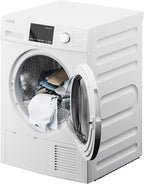 KoolMore FLD-5CWHP Electric Ventless Heat Pump Dryer, 4.4 Cu. Ft, for Small Home or Apartment, Stackable Unit, Wrinkle Prevention with Sensor Technology, 16 Drying Cycles [240V], Medium (24"), White