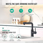 CREA Black Kitchen Faucet with Pull Down Sprayer - Bar Sink Faucets Single Hole/Handle - Modern Stainless Steel Small Kitchen Faucet for Mini Sink RV Outdoor Utility Laundry Faucet