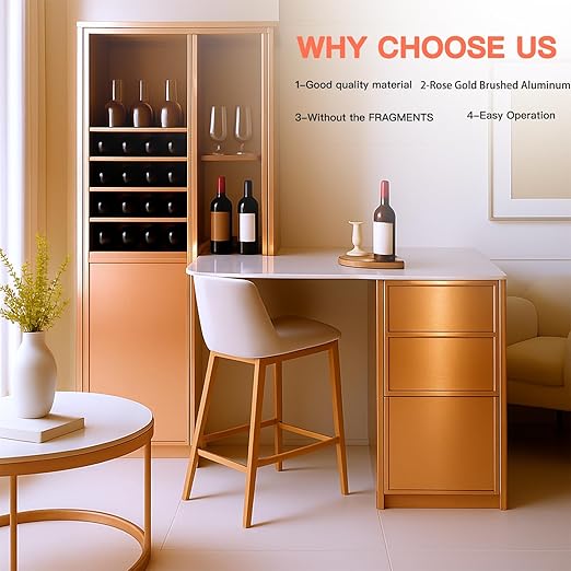 GSCIT Club Rose Gold Edge Banding, 3/4 Inch x 25ft Aluminum Brushed Edge Banding PVC Edge Trim for Cabinet Repair Furniture