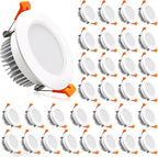 2 Inch LED Downlight, 32 Pack Recessed Lighting Dimmable Ceiling Light, 3W, 3000K Warm White, CRI80 with LED Driver(35W Halogen Equivalent)