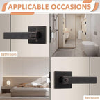 Probrico 2 Pack Oil Rubbed Bronze Entry Door Lever with Lock, One Keyway Entrance Door Locksets for Front Door (Three Same Keys), Exterior Square Door Lock Interior Bedroom Entrance Door Knob