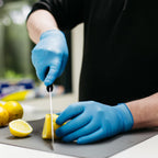 X3 Blue Nitrile Disposable Industrial-Grade Gloves, 3 Mil, Latex & Powder-Free, Food-Safe, Non-Sterile, Lightly Textured