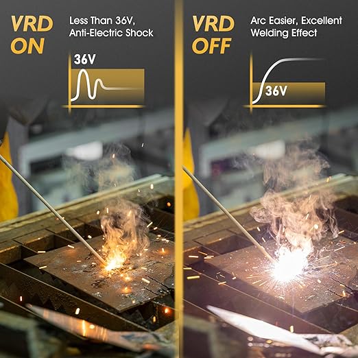 TOOLIOM 135A 110/220V Dual Voltage Mini Stick Welder Lift TIG Welder with LCD Display Portable Welding Machine with Hot Start, Arc Force and Anti-Stick