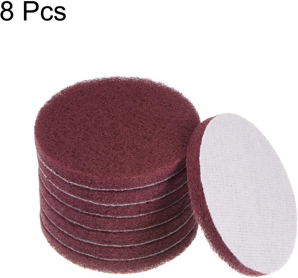 HARFINGTON 8pcs Drill Power Brush 4 Inch Tile Scrubber Scouring Pads 320-400 Grit for Bathroom Kitchen Household Cleaning