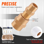 24Pcs Brass Pipe Fittings,1/8" x 1/8",1/4" x 1/4",3/8" x 3/8",1/2" x1/2" NPT Female Hex Coupling Hex Head Coupler Pipe Fitting