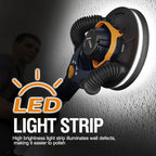 MAXXT 4mm Random Orbital Drywall Sander, Brushless 350W 3.5A Foldable Electric Wall Sander, Sander Tool with 1&2 Mode Suction Switching, Memory Variable Speed, 180° Flex Head, LED Light, Carry Bag