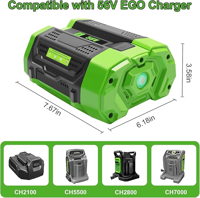 56V 5.0Ah Battery Compatible for 56V EGO Battery BA2800T BA2800 BA4200 BA1400 Compatible with EGO 56-Volt CS1604 CS1804 Power Cordless Tools(Not Made in EGO